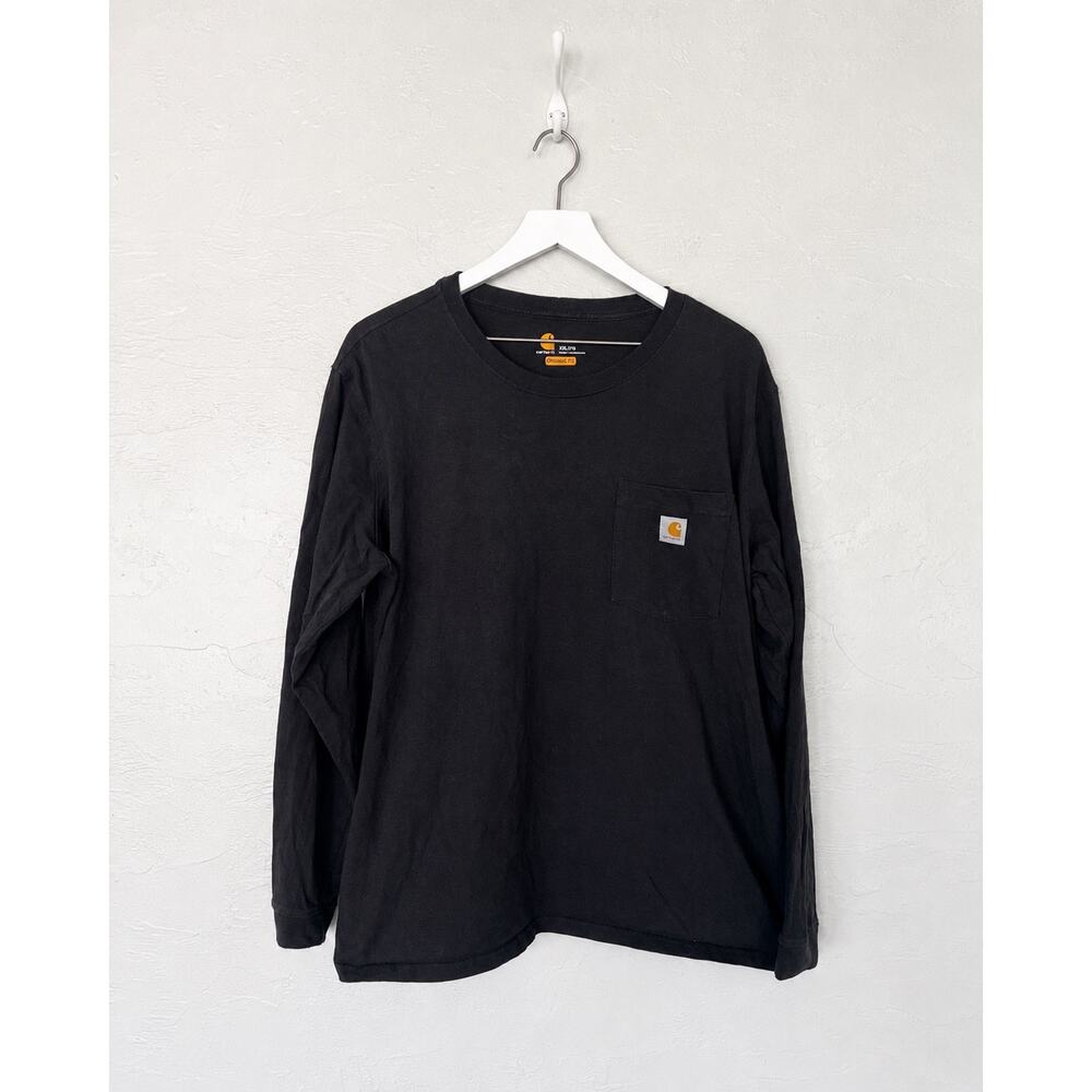 Carhartt Womens XXL Black Long Sleeve Pocket T Shirt Original Fit 103244